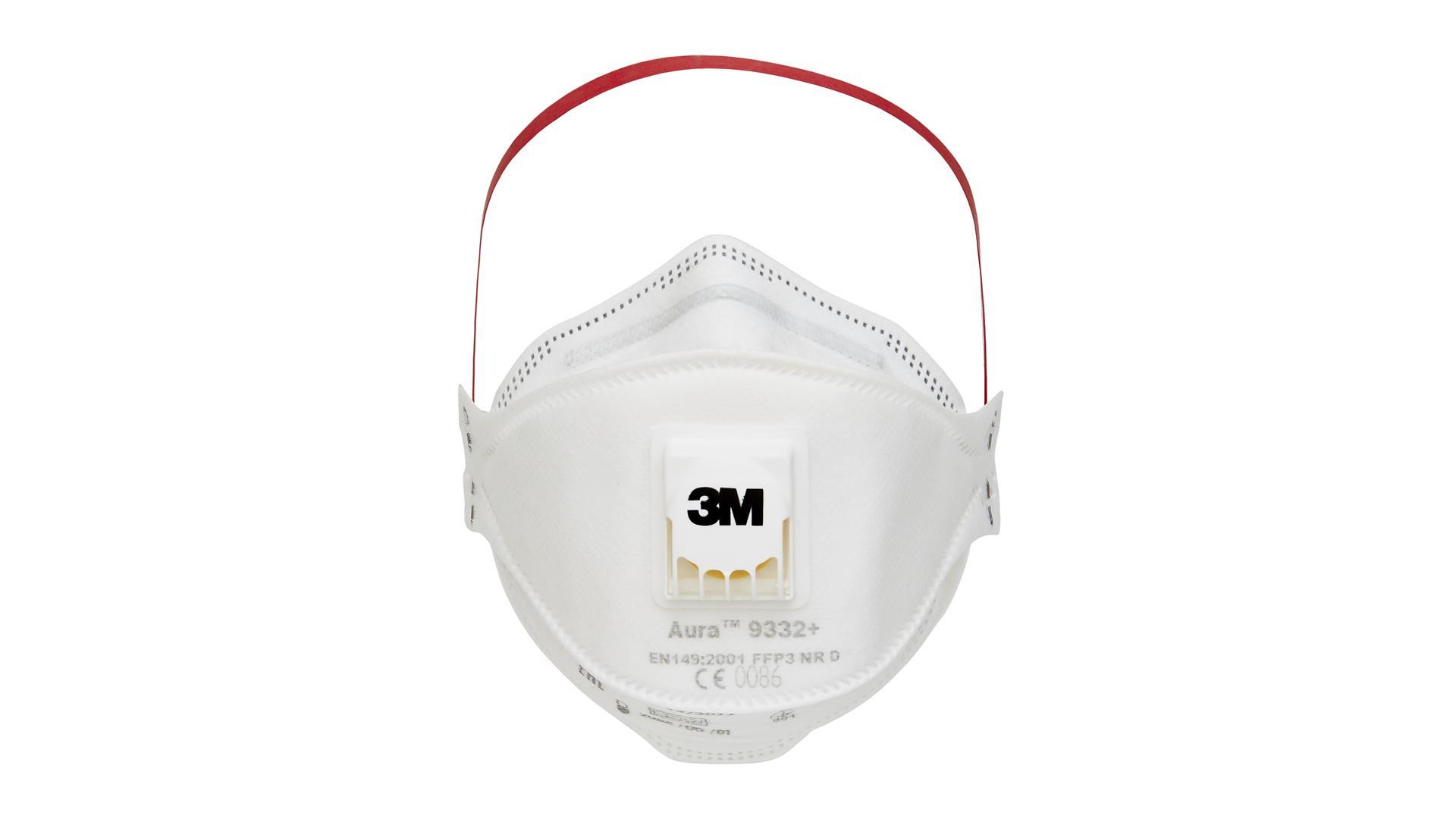 3M 9332+ Aura Atemschutzmaske FFP3  (Pack mit 10 Stk) 3M 9332+ Aura Atemschutzmaske FFP3  (Pack mit 10 Stk)
