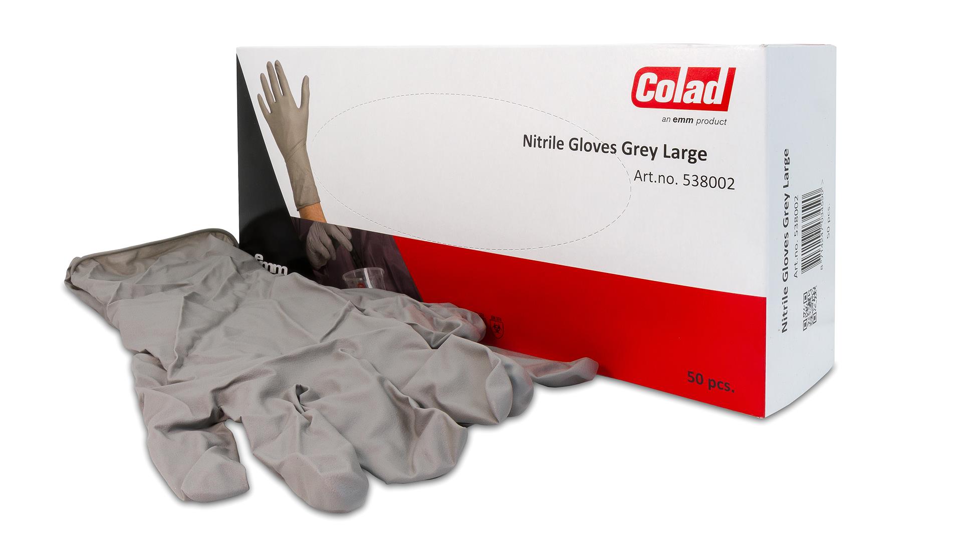 EMM Colad Einweg Nitril Handschuhe Grau Größe XL (50 Stück)