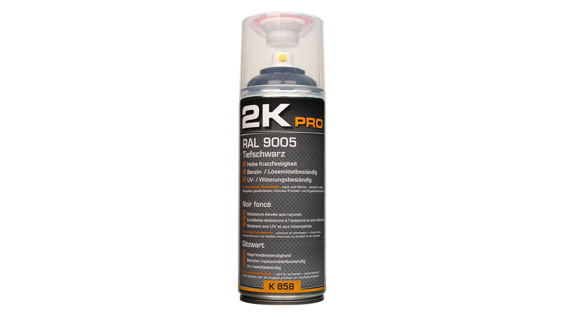 2KPRO RAL 9005 Tiefschwarz Glanz oder Matt 2K-Lackspray (400ml)