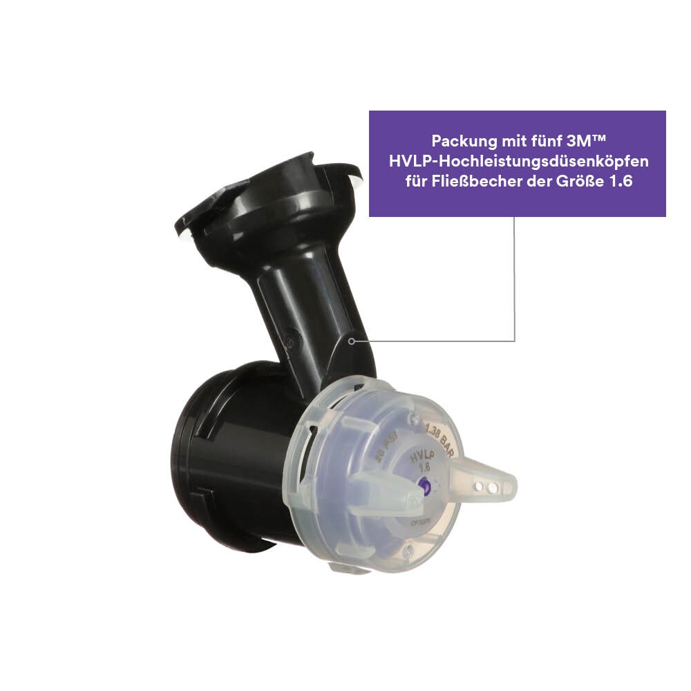 3M 26716 HVLP Hochleistungsdüsenkopf 1,6mm transparent für Fließbecher (1 Pck) 3M 26716 HVLP Hochleistungsdüsenkopf 1,6mm transparent für Fließbecher (1 Pck)