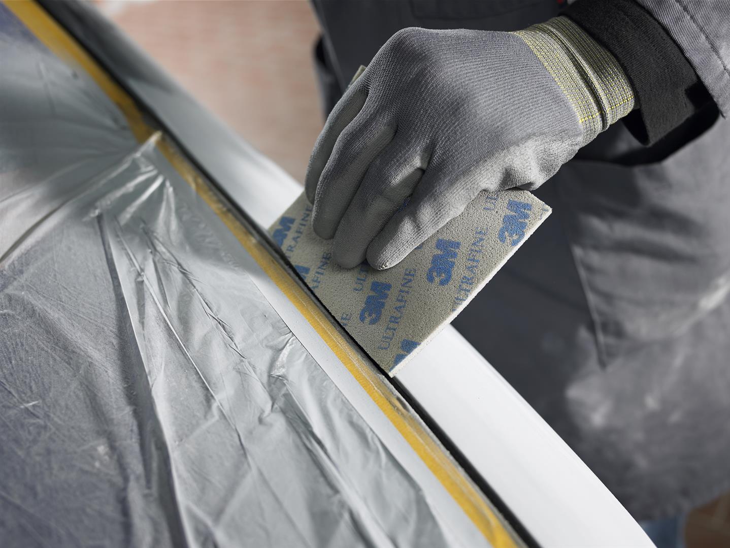 3M Soft Pads E2601 ultrafine grau E02601 (P1000 - P1200, Nachschleifen von Konturen, Rundungen, 1 Stück)