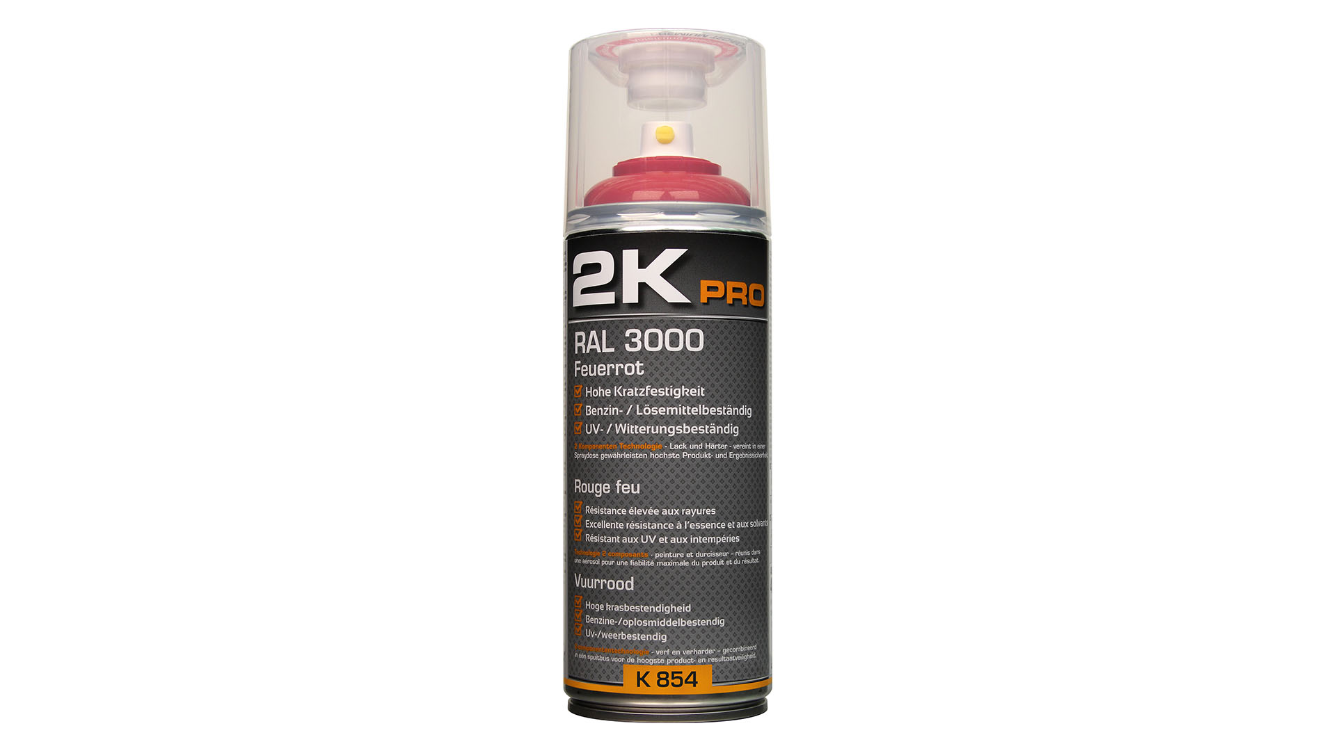 2KPRO RAL 3000 Feuerrot Glanz 2K-Lackspray (400ml)