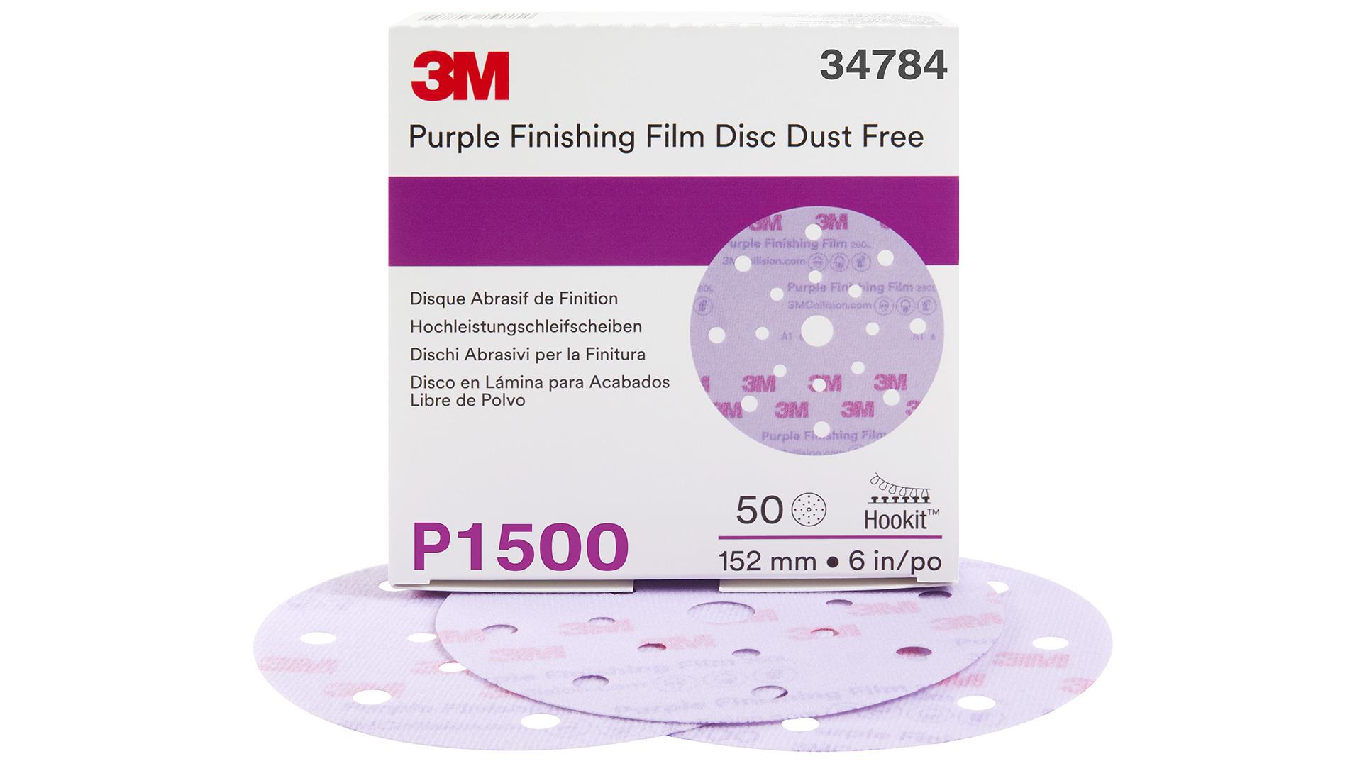 3M 34784 Hookit 260L+ Purple Schleifscheiben 17-fach gelocht 150 mm P1500 (50Stk)