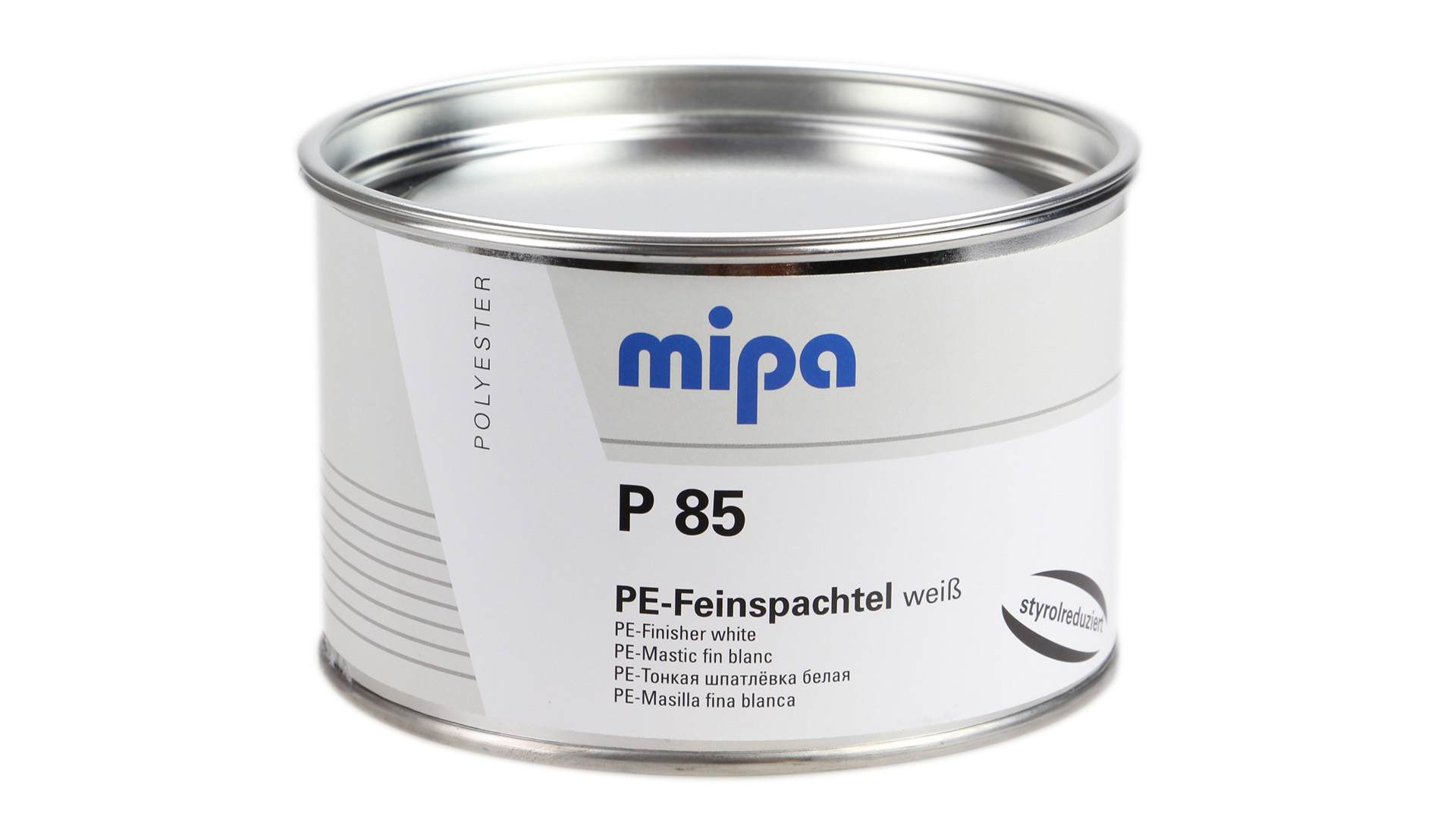 Mipa P 85 styrolreduziert (1kg oder 250g) - PE-Feinspachtel hochweiss inkl. Härter Mipa P 85 styrolreduziert (1kg oder 250g) - PE-Feinspachtel hochweiss inkl. Härter
