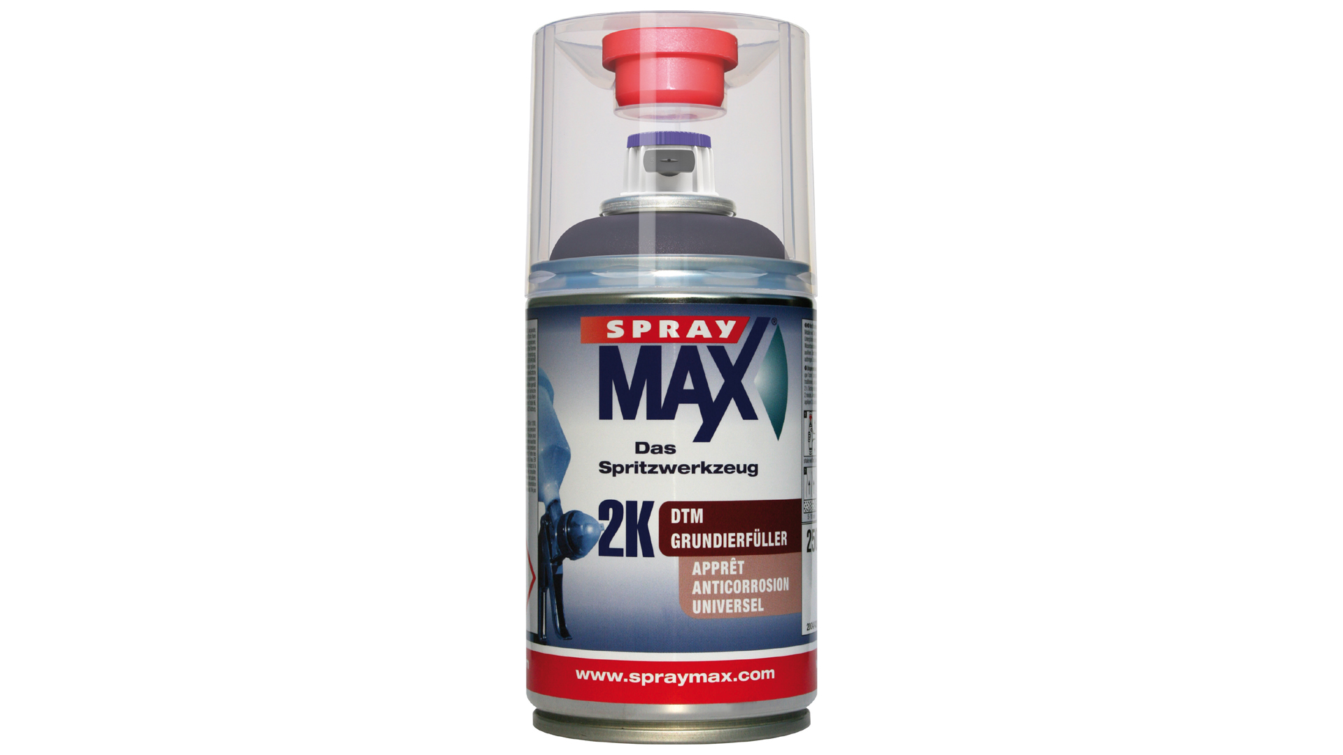 Spray Max - 2K DTM-primer filler black (250ml) Spray Max - 2K DTM-primer filler light grey (250ml)