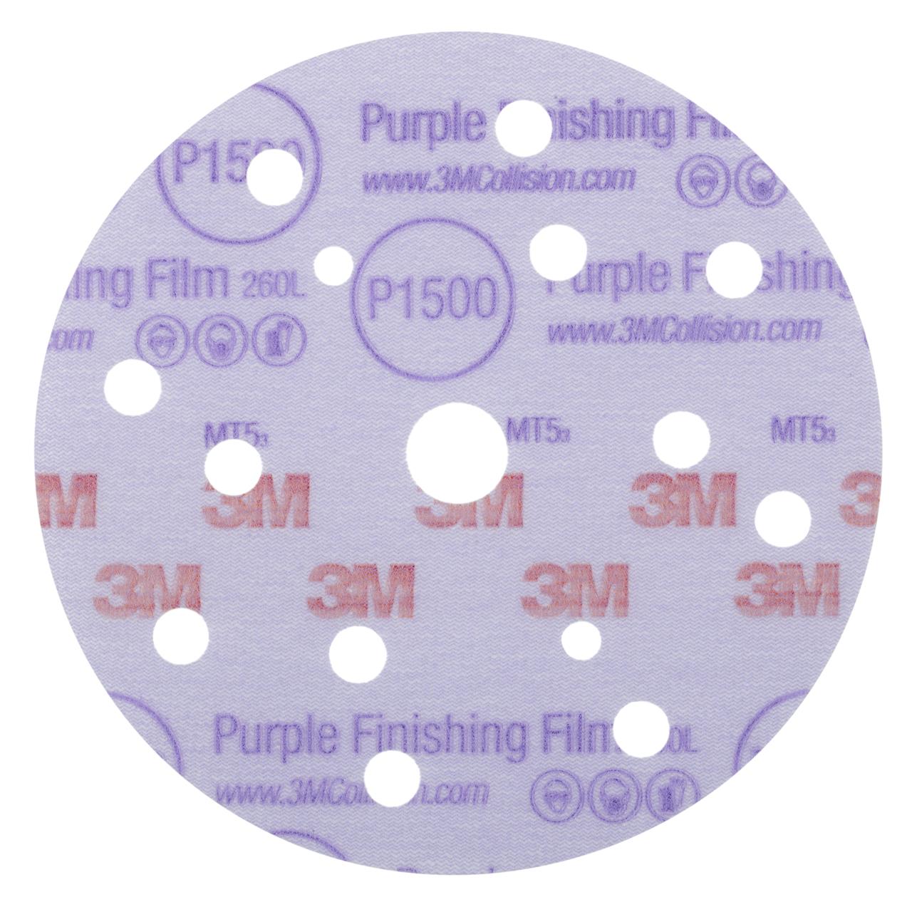 3M Hookit Purple Schleifscheibe 260L+ 15-Loch Ø150 mm (50 Stk)
