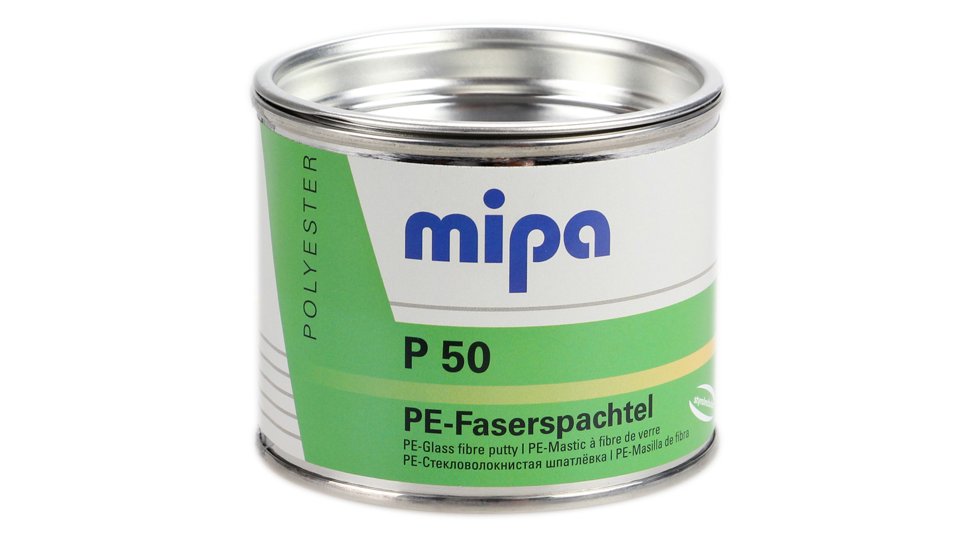 Mipa P 50 styrolreduziert - PE-Faserspachtel (875g oder 200g) inkl. Härter Mipa P 50 styrolreduziert - PE-Faserspachtel (875g oder 200g) inkl. Härter