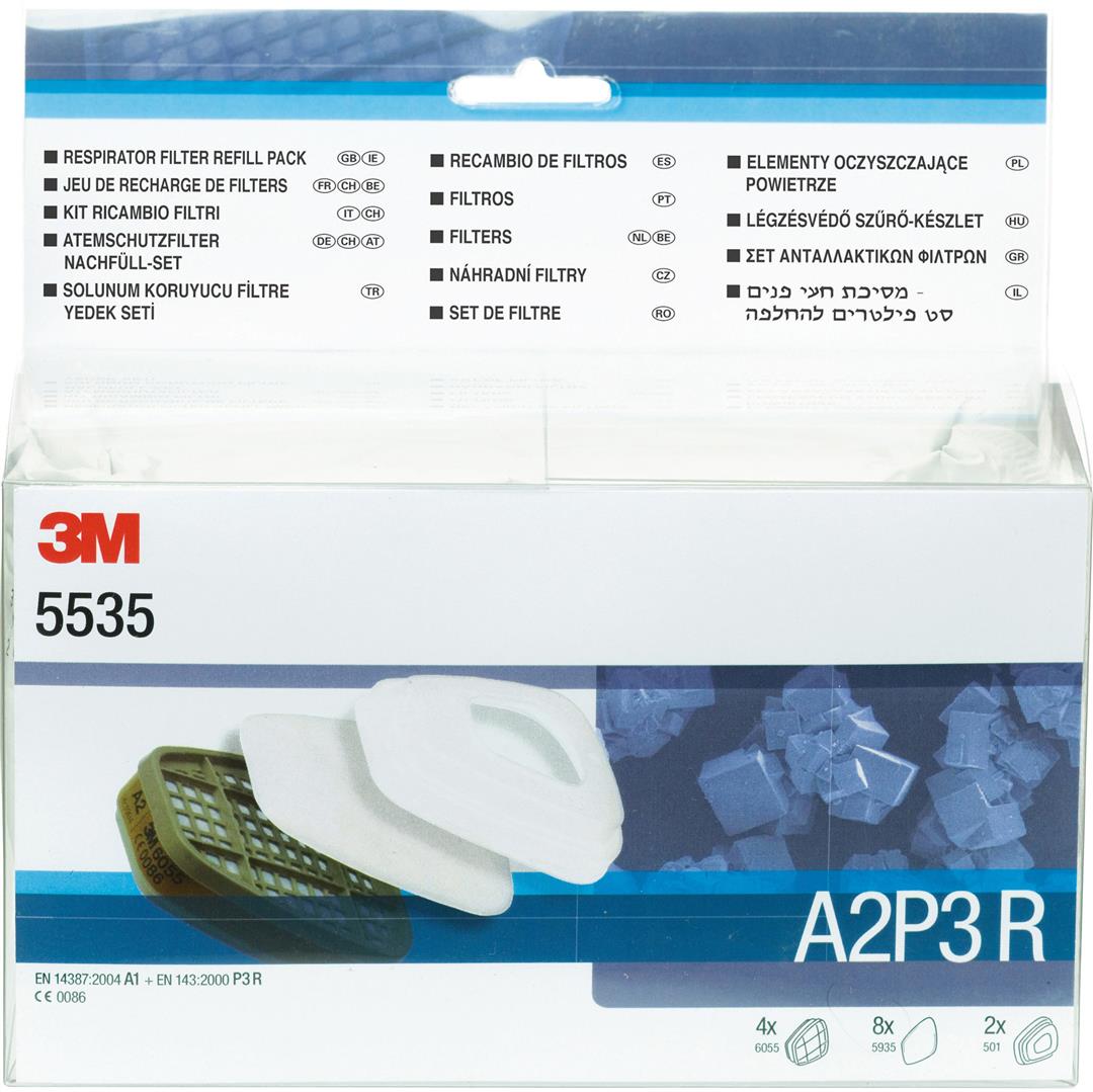 3M Filter Nachfüll-Set A2P3 5535 für Halb- und Vollmasken 6000/7000 (1 Set) 3M Filter Nachfüll-Set A2P3 5535 für Halb- und Vollmasken 6000/7000 (1 Set)
