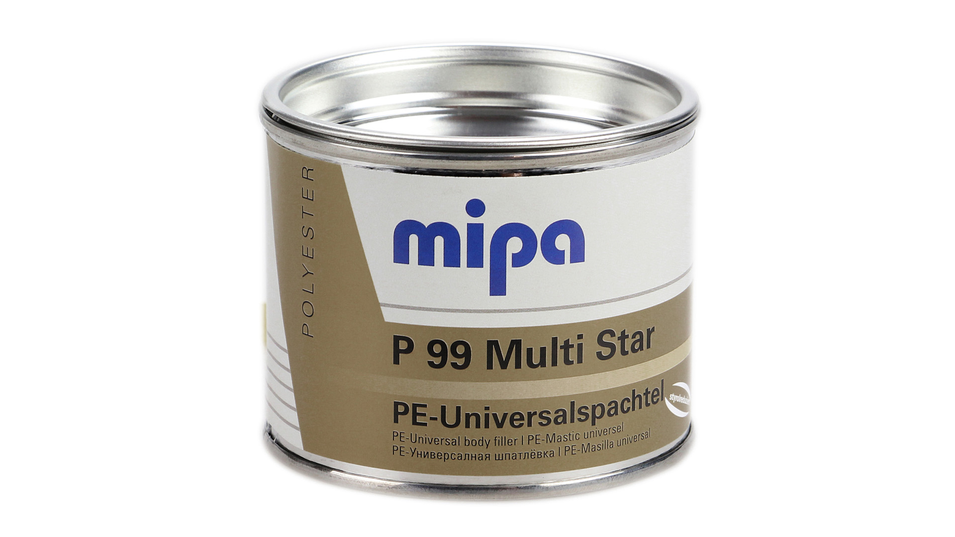 Mipa P 99 Multi Star SR PE-Autospachtel beige (2kg, 1kg oder 250g) inkl. Härter Mipa P 99 Multi Star SR PE-Autospachtel beige (2kg, 1kg oder 250g) inkl. Härter
