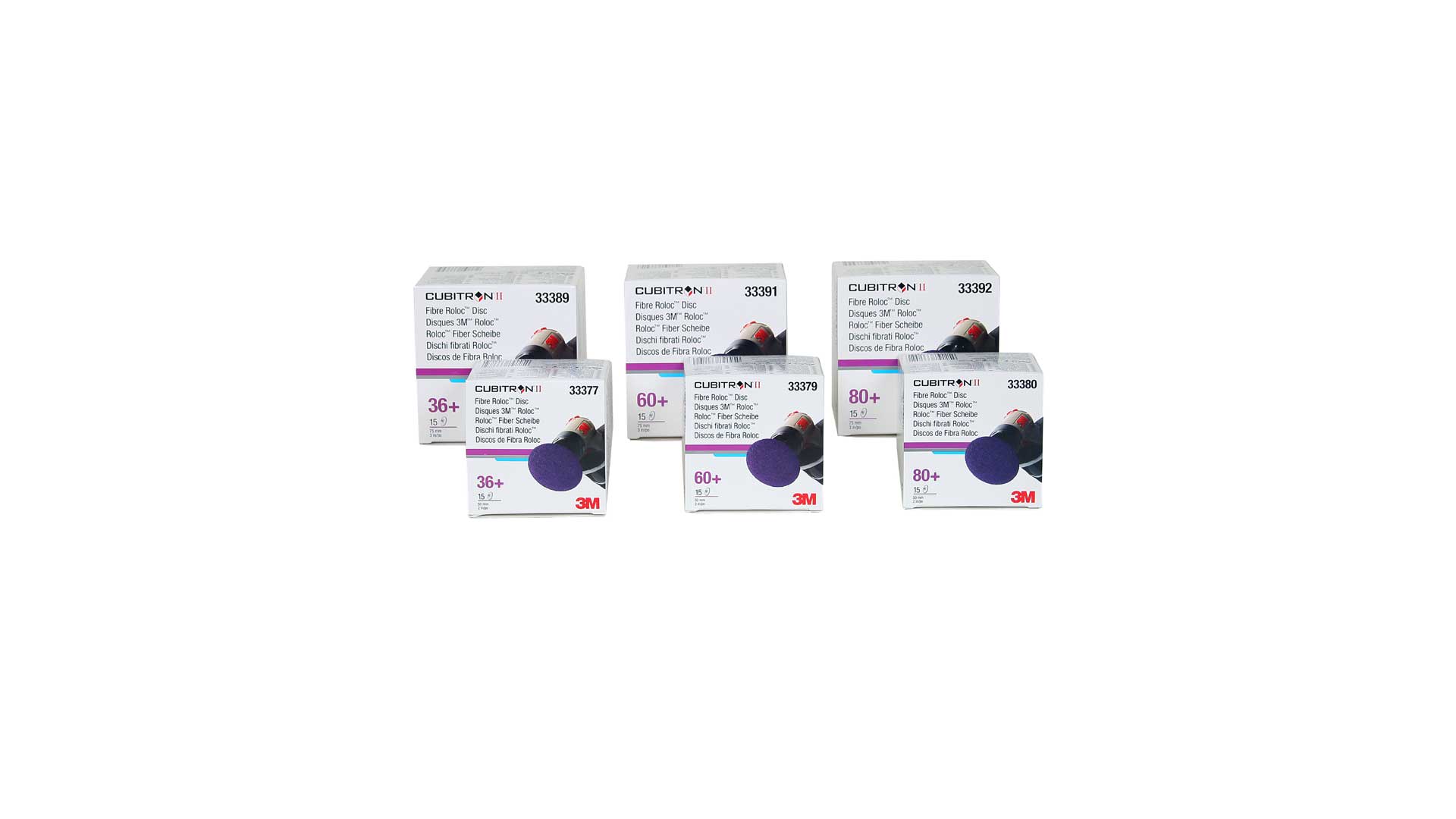 3M Cubitron II Roloc Schleifscheiben Ø50/75/115mm 36+, 60+, 80+ (15 Stk)