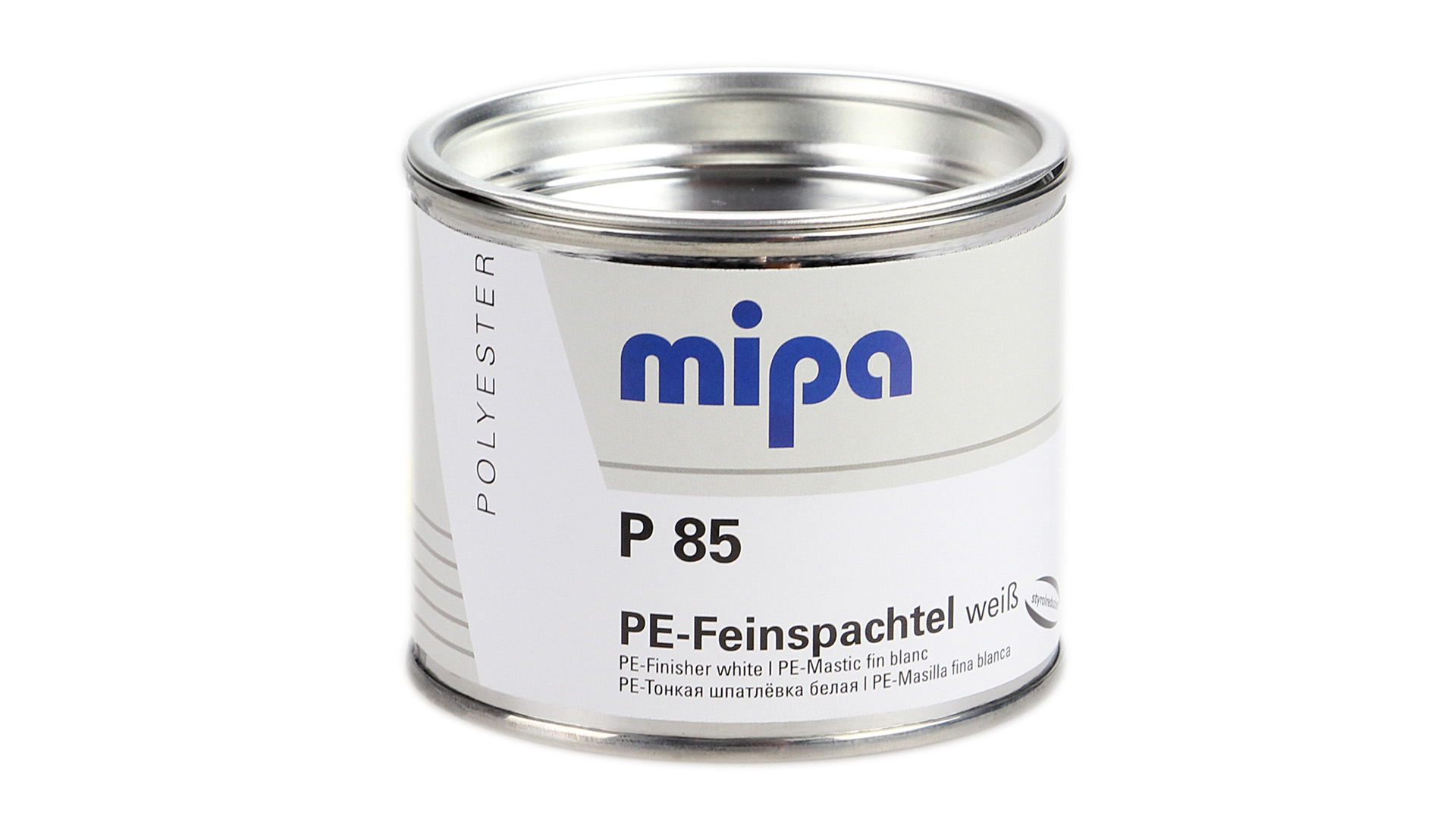 Mipa P 85 styrolreduziert (1kg oder 250g) - PE-Feinspachtel hochweiss inkl. Härter