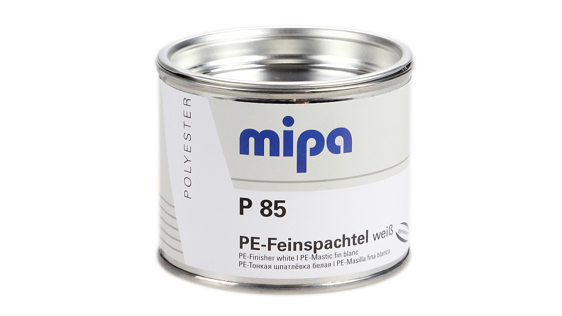Mipa P 85 styrolreduziert - PE-Feinspachtel weiß (250g) inkl. Härter