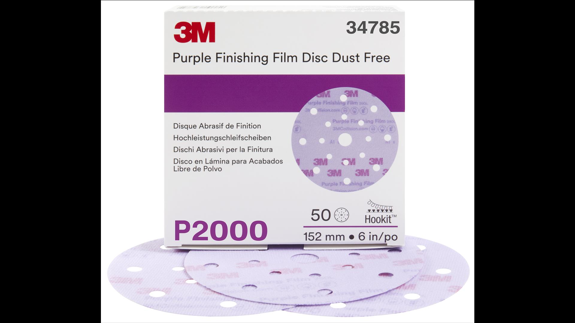 3M Hookit 260L+ Purple Schleifscheiben / 17-fach gelocht ø150 mm, P2000 (50Stk)