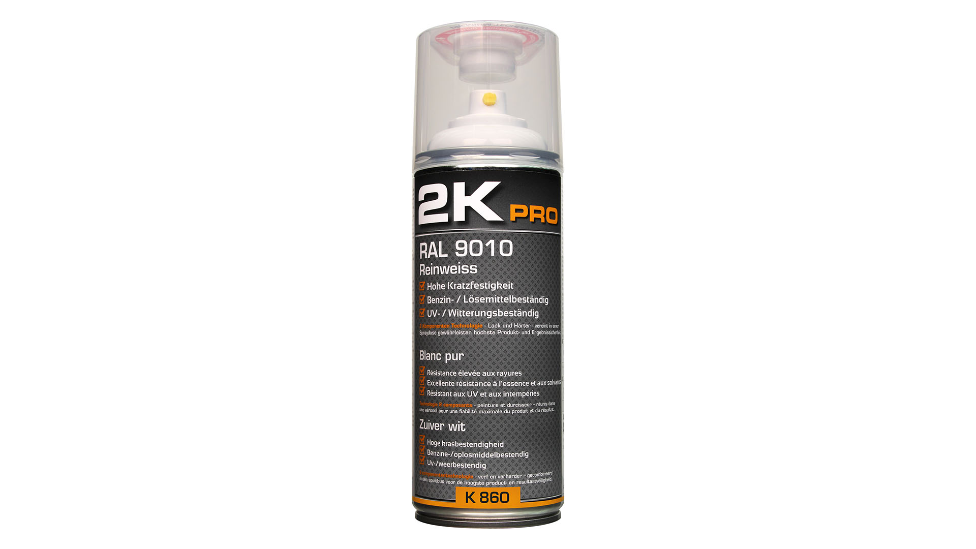 2KPRO RAL 9010 Reinweiss Glanz 2K-Lackspray (400ml)