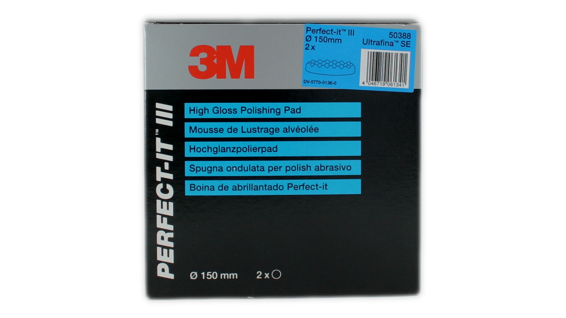 3M 50388 Ultrafina SE Anti-Hologramm-Polierschaum blau gewaffelt Ø150 mm (2 Stk)