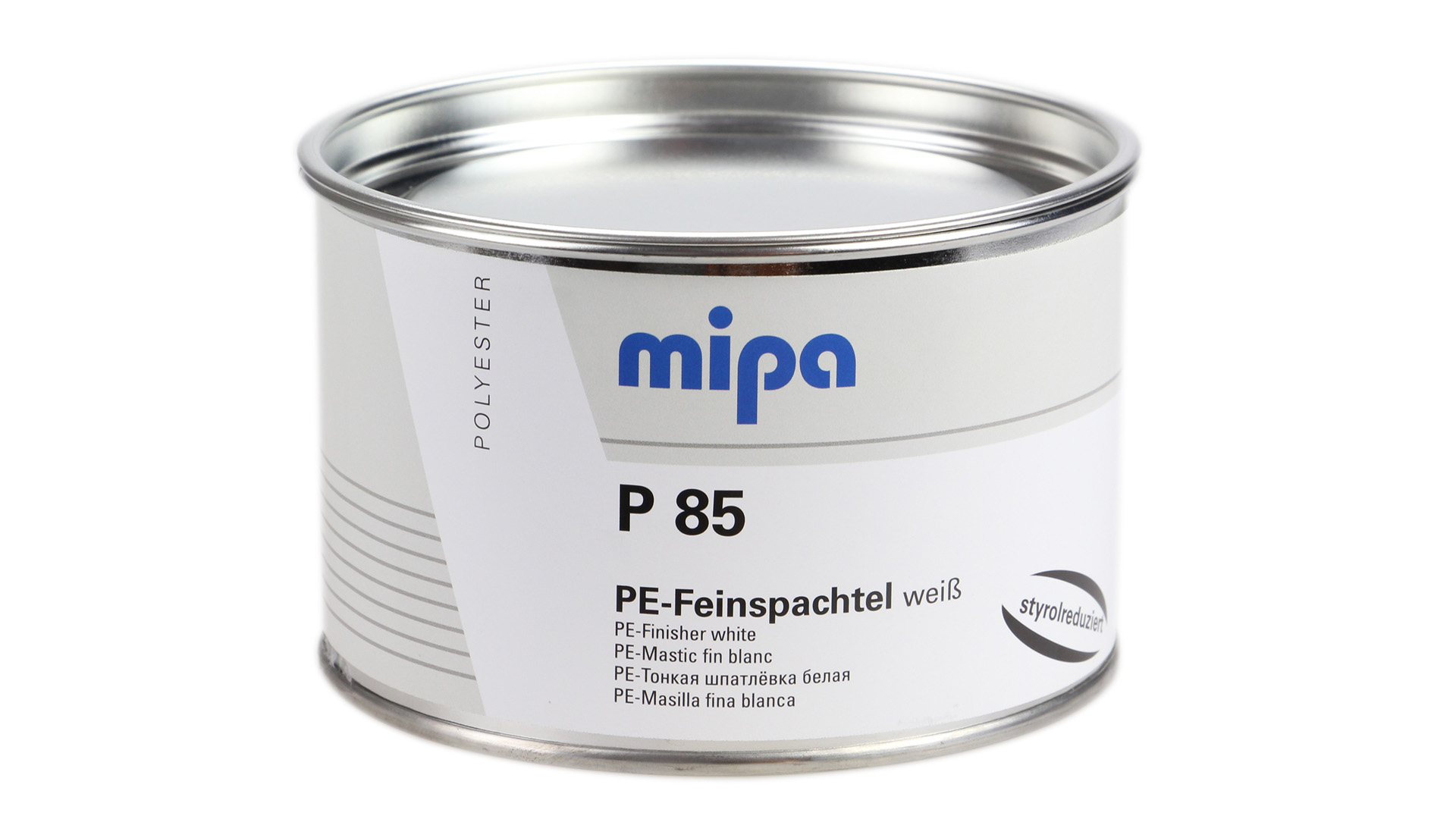 Mipa P 85 styrolreduziert (1kg) - PE-Feinspachtel hochweiss inkl. Härter