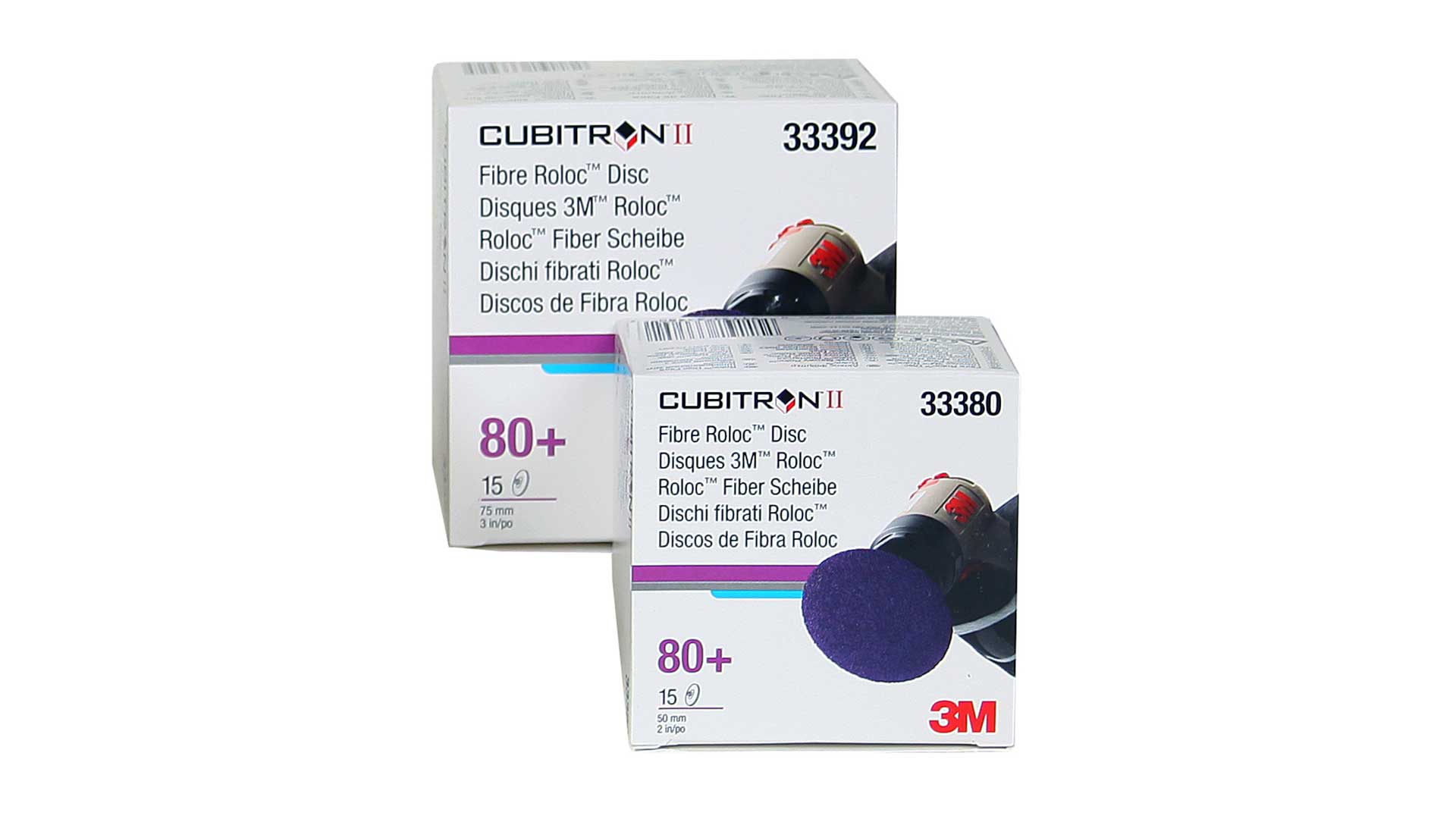 3M Cubitron II Roloc Schleifscheiben Ø50/75/115mm 36+, 60+, 80+ (15 Stk)