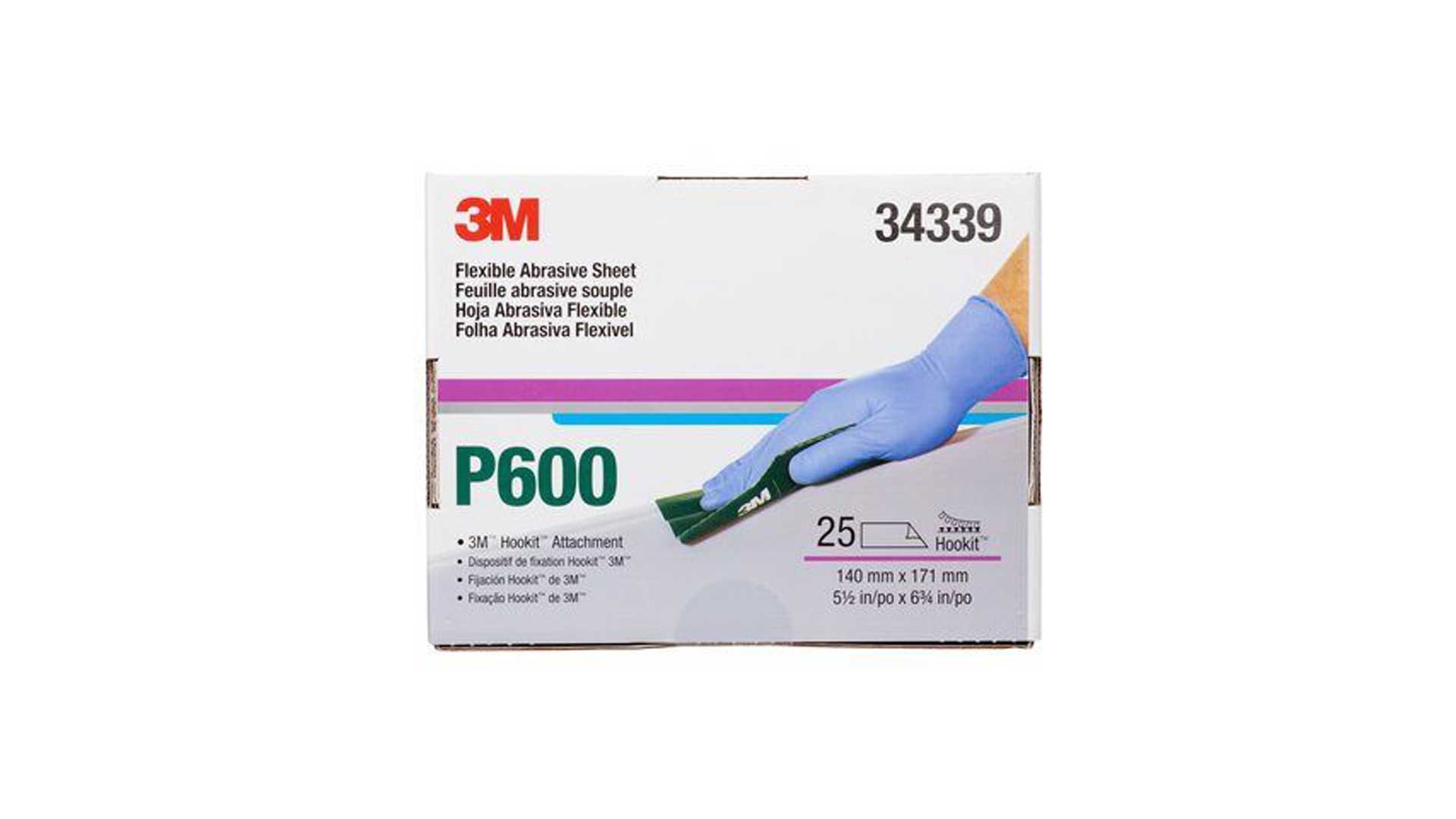 3M 270J Hookit Flexible Schleifstreifen Grün, Braun oder Lila P400–P1500 (25 Stk)