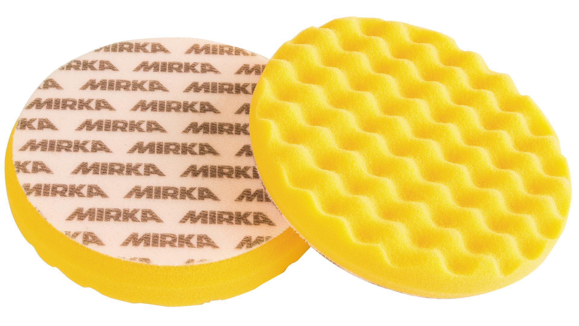 Mirka Polarshine Polierpads Ø 150 mm Mirka Schaumstoffpad PRO gelb gewaffelt (2er Pack)