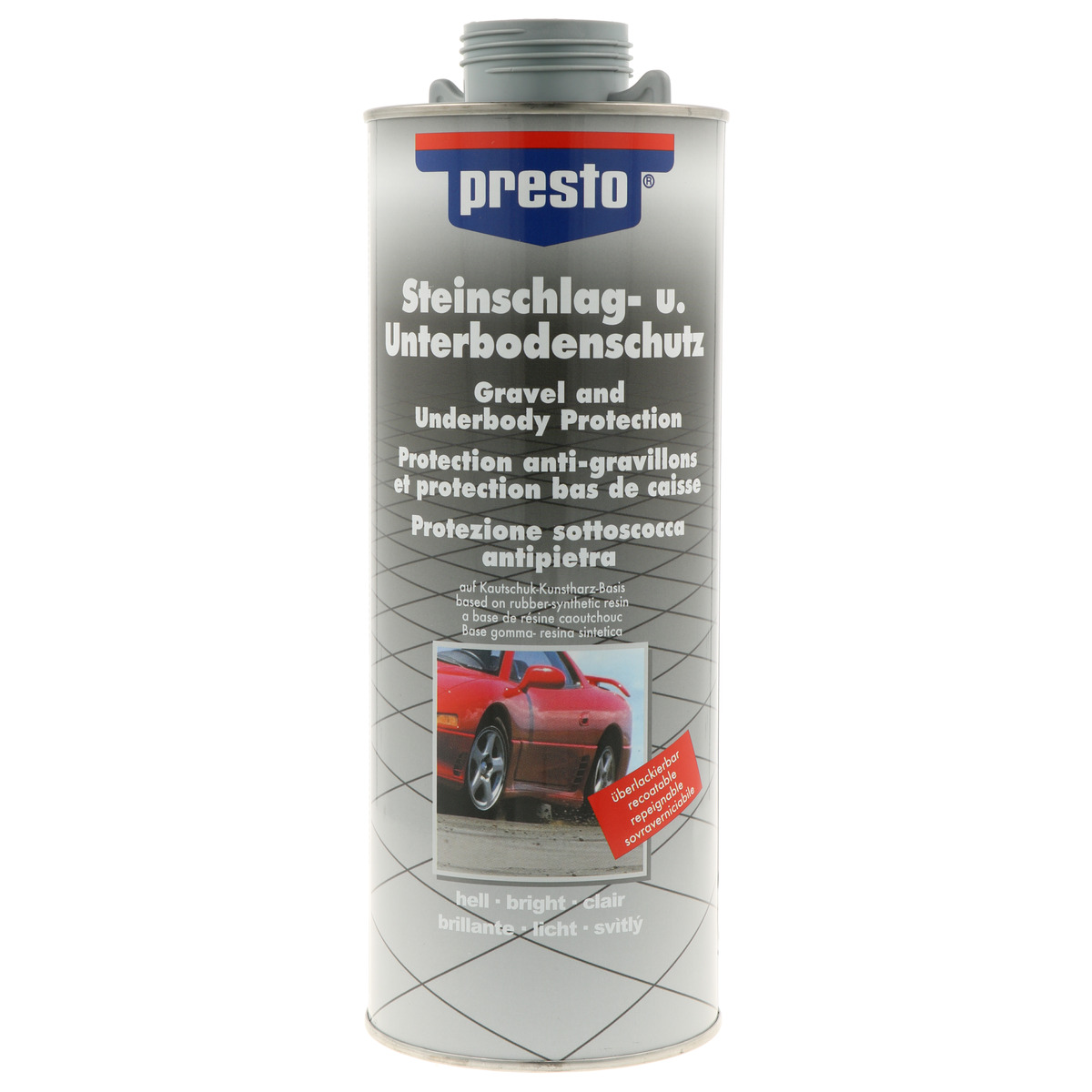 presto Steinschlagschutz überlackierbar Schwarz oder Grau (1000ml)
